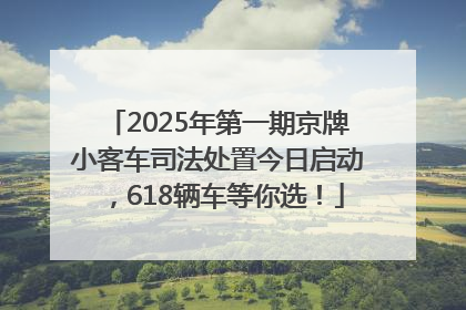 2025年第一期京牌小客车司法处置今日启动，618辆车等你选！