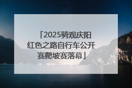 2025骑观庆阳红色之路自行车公开赛爬坡赛落幕
